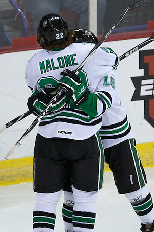 27 Mar 11: The University of North Dakota Fighting Sioux and The Denver University Pioneers play in the NCAA Midwest Regional Final at the Resch Center in Green Bay, WI. (Jim Rosvold)