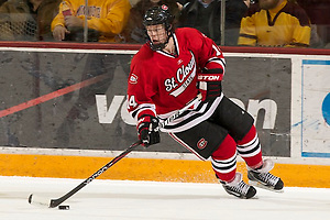 27 Jan 12: Nick Jensen (St. Cloud - 14) The University of Minnesota Golden Gophers defeat the St. Cloud State Huskies 2-1 in a regular season WCHA conference match up at Mariucci Arena in Minneapolis, MN. (Jim Rosvold)