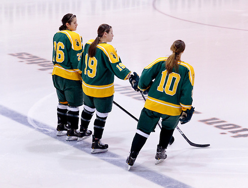 Jamie Lee Rattray (Clarkson - 26), Carly Mercer (Clarkson - 19), and Brittany Styner (Clarkson - 10). (Shelley M. Szwast)