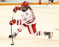 Wisconsin's Brittany Ammerman fires a shot late in the third period of the National Championship game Sunday in Duluth. (2012 Dave Harwig)