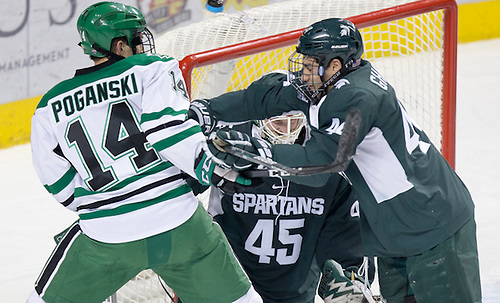 Austin Poganski (North Dakota-14) Butrus Ghafari (Michigan State-44)16 November 26 Michigan State University and University of North Dakota meet in a non conference contest at Ralph Engelstad Arena (Bradley K. Olson)