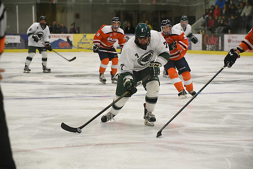 Junior Chris Zuccaro was one of six goal scorers against Salem State on Saturday but the Plymouth State Panthers are looking for a regulation win on Thursday against Framingham State (Kim Bownes)