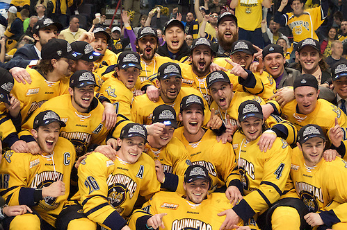 The Quinnipiac Bobcats defeated UMass Lowell to advance to the Frozen Four (2016 Omar Phillips)