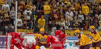 03 Dec 16: The University of Minnesota Golden Gophers host the Ohio State University Buckeyes in a B1G matchup at Mariucci Arena in Minneapolis, MN (Jim Rosvold/University of Minnesota)