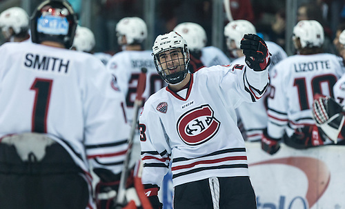 Robby Jackson (SCSU-23) 17 Jan.20  Denver Pioneers and St. Cloud State University meet in a NCHC conference match-up at theHerb Brooks National Hockey Center (Bradley K. Olson)