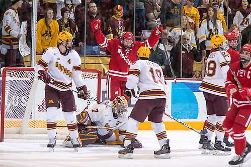 25 Feb 17:  Trent Frederic.  (Wisconsin - 34).  The University of Minnesota Golden Gophers host the University of Wisconsin Badgers in a B1G Conference matchup at Mariucci Arena in Minneapolis, MN (Jim Rosvold/University of Minnesota)