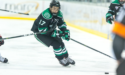 Tyson Jost (North Dakota-17) 16 November 18 University of North Dakota and St.Cloud State University meet in a NCHC conference contest at Herb Brooks National Hockey Center (Bradley K. Olson)