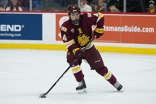 28 Jan 17: Neal Pionk (Minnesota Duluth - 4). The University of Minnesota Duluth Bulldogs play against the St. Cloud State University Huskies in the Championship game of the North Star College Cup at the Xcel Energy Center in St. Paul, MN. (Jim Rosvold)