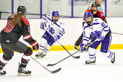 Julie Matthias of Holy Cross. She will be a senior when Holy Cross starts play in Hockey East. (Mark Seliger)