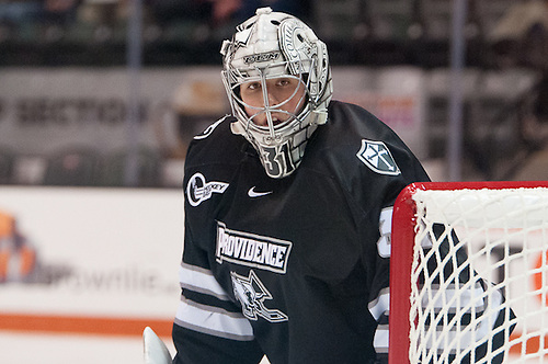 Hayden Hawkey (31 - Providence) had 36 saves in a 5-1 win at RIT (Omar Phillips)