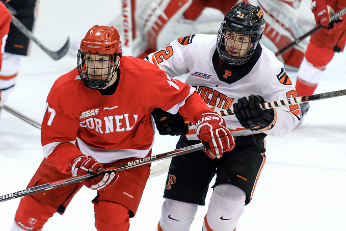 Anthony Angello (Cornell - 17) and Ben Foster (Princeton - 22) battle for position. ((c) Shelley M. Szwast 2016)