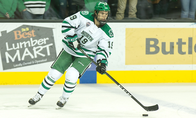 Shane Gersich (North Dakota-19) 16 October 8 Canisius and University of North Dakota meet in a non conference contest at the Ralph Engelstad Arena in Grand Forks, ND (Bradley K. Olson)