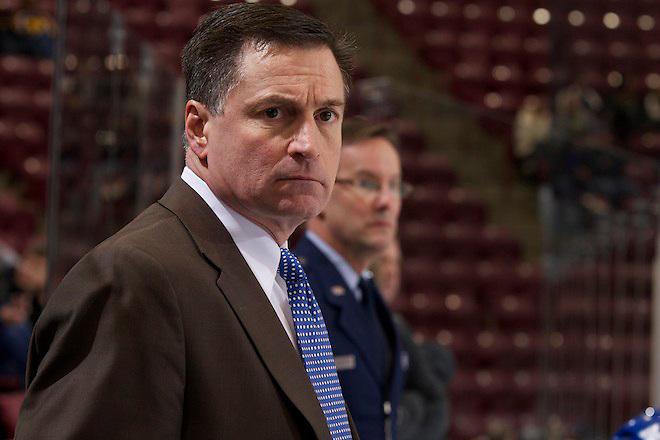 30 Dec 12: Frank Serratore (Air Force - Head Coach). The University of Alabama-Huntsville Chargers play against the Air Force Falcons in the Mariucci Classic in Minneapolis, MN. (Jim Rosvold)