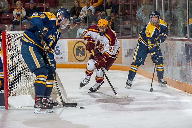 20 Oct 18:  The University of Minnesota Golden Gophers host the Trinity Western University  Spartans in an exhibition matchup at 3M Arena at Mariucci in Minneapolis, MN.  Photo: Jim Rosvold/University of Minnesota (Jim Rosvold/University of Minnesota)