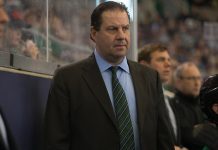 Head Coach: Brad Berry 24 March 17 University of North Dakota and Boston University meet in the NCAA West Region at Scheels Arena Fargo, ND (Bradley K. Olson)