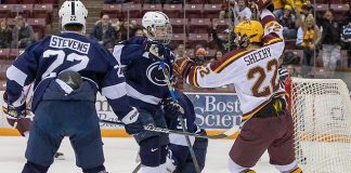 4 Jan 19: The University of Minnesota Golden Gophers host the Penn State University Nittany Lions in B1G matchup at 3M at Mariucci Arena in Minneapolis, MN (Jim Rosvold)