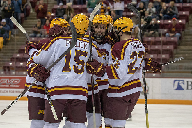 23 Nov 18: The University of Minnesota Golden Gophers host the Michigan State University Spartans in a B1G conference matchup at 3M Arena at Mariucci in Minneapolis, MN. Photo: Jim Rosvold/USCHO.com (Jim Rosvold/USCHO.com)