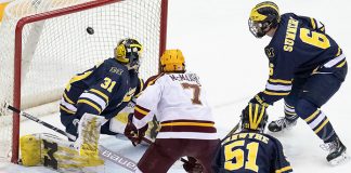 8 Mar 19: The University of Minnesota Golden Gophers host the University of Michigan Wolverines in quarterfinal round of the 2019 B1G Men
