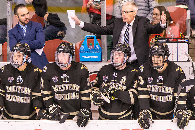 Andy Murray WMU Head Coach 2019 January 18 St. Cloud State University hosts Western Michigan in a NCHC contest at the Herb Brooks National Hockey Center (Bradley K. Olson)