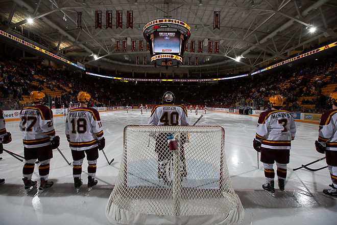28 Dec 18:  The University of Minnesota Golden Gophers host the Ferris State University Bulldogs in a non-conference matchup at 3M at Mariucci Arena in Minneapolis, MN (Jim Rosvold/University of Minnesota)