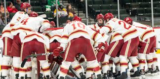 2019 March 23 Denver and Colorado College meet in the 3rd place game of the NCHC Frozen Face Off at the Xcel Energy Center in St. Paul, MN (Bradley K. Olson)