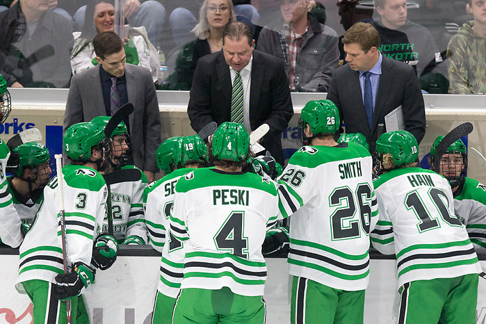 2019 November 22 St. Cloud State University and University North Dakota meet in NCHC conference game at the Ralph Engelstad Arena Grand Forks, ND (Bradley K. Olson)