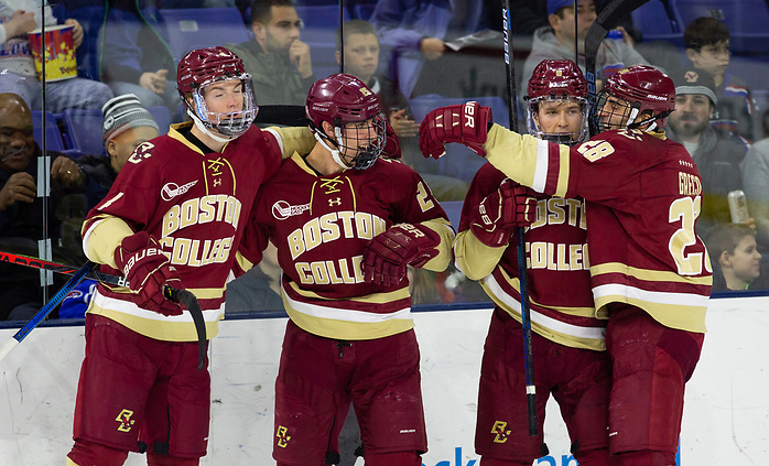 LOWELL, MA - JANUARY 17: UMass Lowell plays host to Boston College during NCAA men's hockey at the Tsongas Center on January 17, 2020 in Lowell, Massachusetts. (Photo by Rich Gagnon) (Richard T Gagnon)