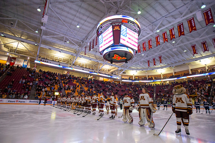 15 Nov 19: The University of Minnesota Golden Gopher host the Penn State Nittany Lions in a B1G matchup at 3M Arena at Mariucci in Minneapolis, MN. (Jim Rosvold)