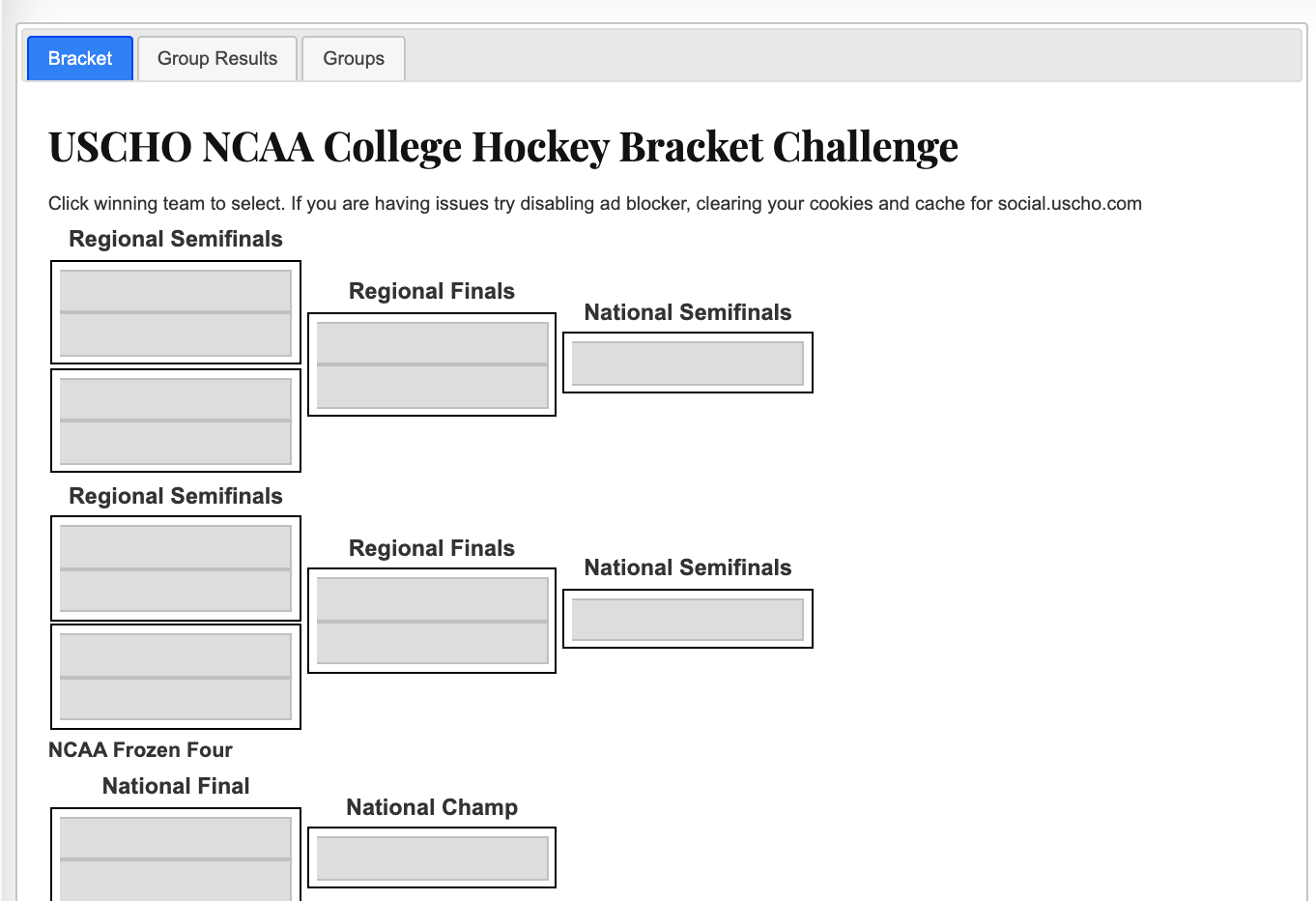 Enter now for the USCHO College Hockey Bracket Challenge College