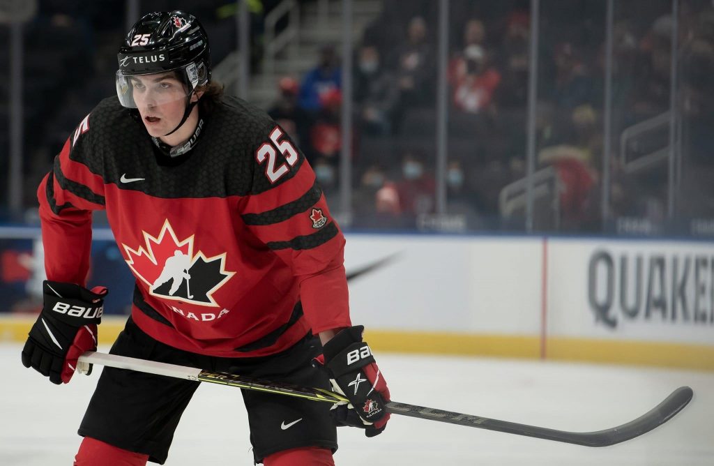 Owen Power's hat trick led Team Canada in a 6-3 win over Czechia (photo: Images On Ice/Hockey Canada).